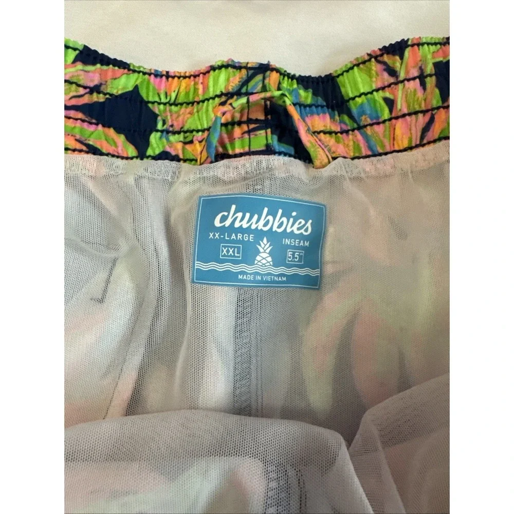 Chubbies Swim Trunks Lot x2 The Fowl Ocean Flowers Men's Size XXL